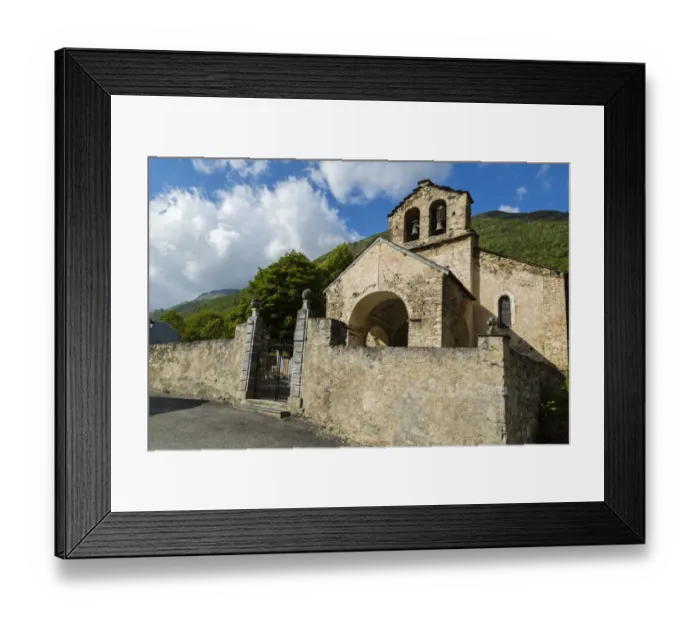 Framed Print : The church at Esquieze Sere, Hautes Pyrenees, France Framed Print : The church at Esquieze Sere, Hautes Pyrenees, France