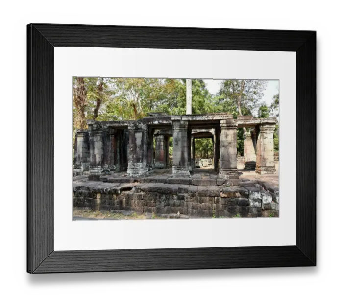 Framed Print : carved wall Banteay Kdei temple Angkor Cambodia Framed Print : carved wall Banteay Kdei temple Angkor Cambodia