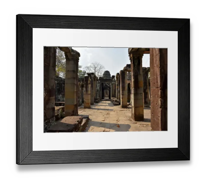 Framed Print : Column ruins Banteay Kdei temple Angkor Cambodia Framed Print : Column ruins Banteay Kdei temple Angkor Cambodia
