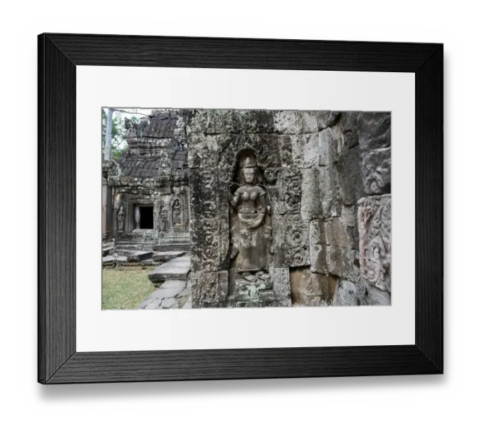 Framed Print : Sculpture inside Banteay Kdei temple Angkor Cambodia Framed Print : Sculpture inside Banteay Kdei temple Angkor Cambodia