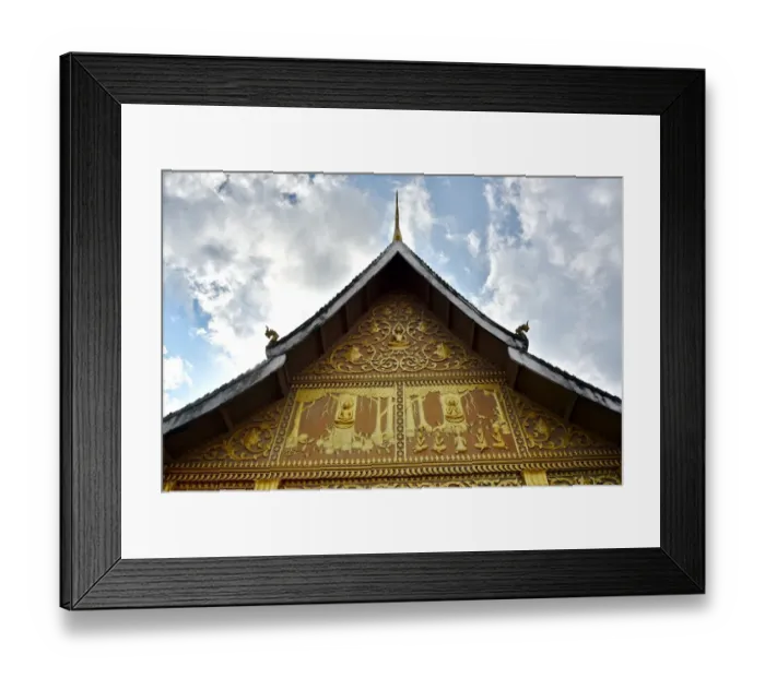 Framed Print : Roofing on Wat Phonxay Sanasongkham temple Laos
