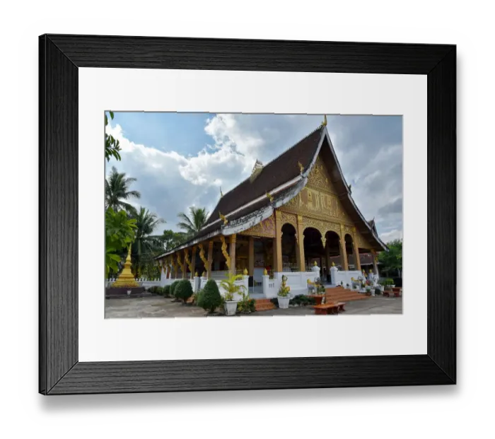 Framed Print : Wat Phonxay Sanasongkham temple luang prabang Laos Asia
