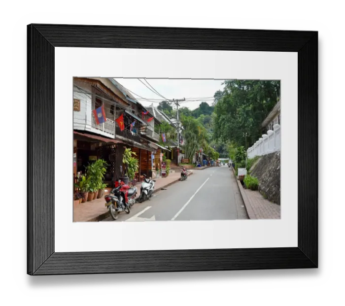 Framed Print : Everyday life Luang prabang street Laos Asia Framed Print : Everyday life Luang prabang street Laos Asia