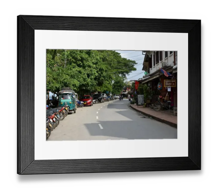 Framed Print : Everyday life Luang prabang street Laos Asia Framed Print : Everyday life Luang prabang street Laos Asia