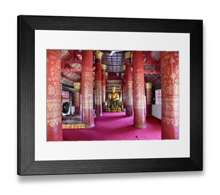 Framed Print : Inside Wat Pak Khan Khammungkhun temple luang prabang Laos Asia