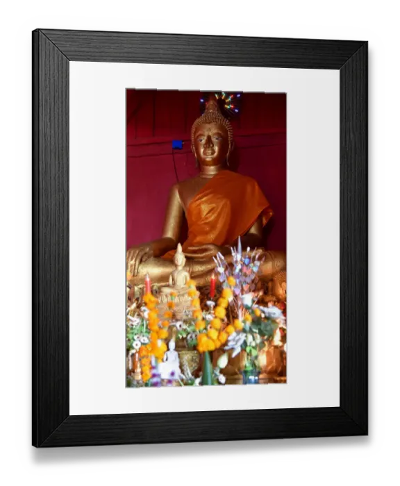Framed Print : Buddha at Wat Souvannakhiri temple Luang prabang Laos Asia Framed Print : Buddha at Wat Souvannakhiri temple Luang prabang Laos Asia