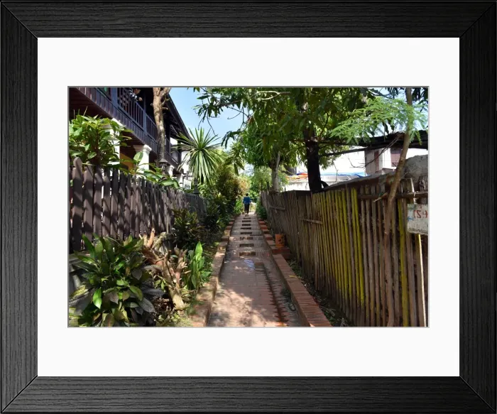 Framed Print : Pesdestrian walkway at luang prabang Laos Framed Print : Pesdestrian walkway at luang prabang Laos