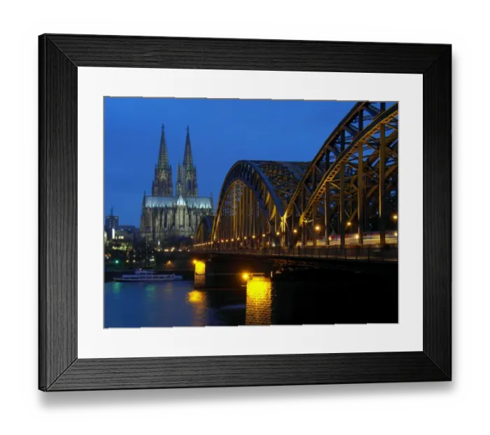 Framed Print : Hohenzollern bridge over Rhine river and Cologne cathedral, Germany Framed Print : Hohenzollern bridge over Rhine river and Cologne cathedral, Germany