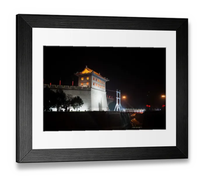 Framed Print : City gate at night, XiAn, ShaanXi, China Framed Print : City gate at night, XiAn, ShaanXi, China