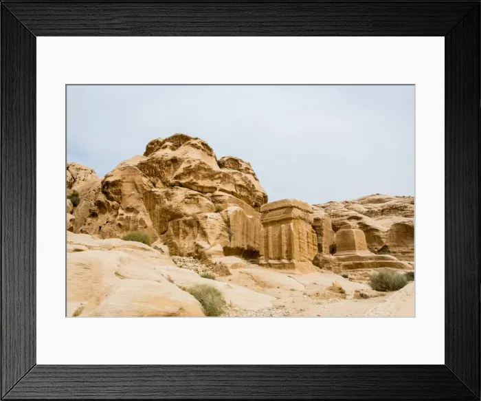 Framed Print : Rock-Cut Structures in Petra Jordan Framed Print : Rock-Cut Structures in Petra Jordan