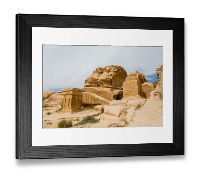Framed Print : Rock-Cut Structures in Petra Jordan Framed Print : Rock-Cut Structures in Petra Jordan