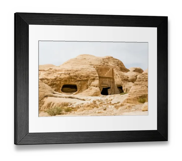 Framed Print : Rock-Cut Structures in Petra Jordan
