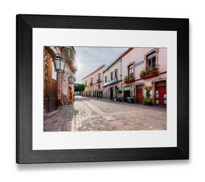 Framed Print : Pedestrian walkways of downtown Queretaro, Mexico Framed Print : Pedestrian walkways of downtown Queretaro, Mexico