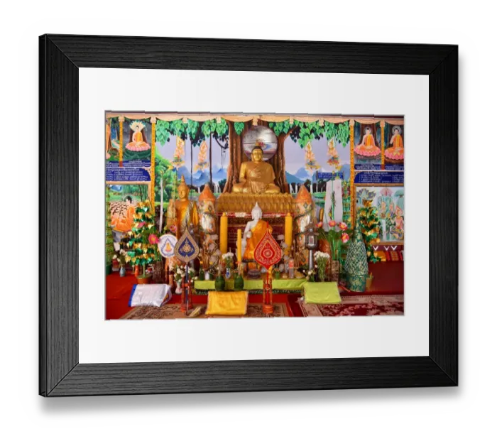 Framed Print : Buddha statue at Wat Luang Temple at Pakse Laos Framed Print : Buddha statue at Wat Luang Temple at Pakse Laos