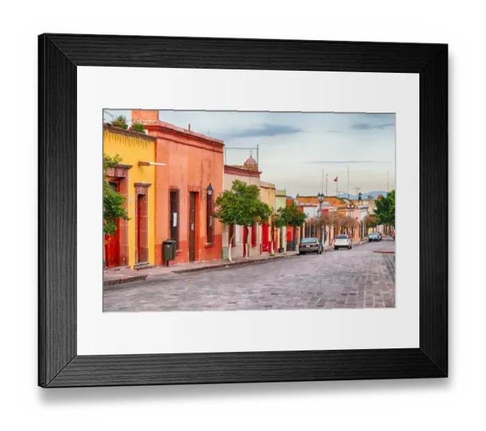 Framed Print : Streets of downtown Queretaro, Mexico at dawn Framed Print : Streets of downtown Queretaro, Mexico at dawn