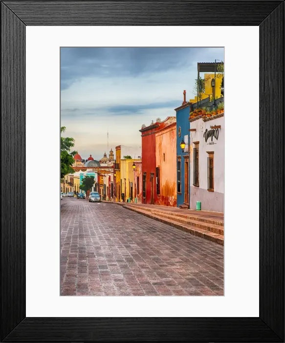 Framed Print : Streets of downtown Queretaro, Mexico at dawn Framed Print : Streets of downtown Queretaro, Mexico at dawn