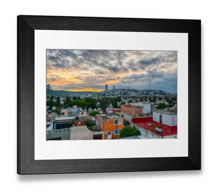 Framed Print : Skyline and aqueduct of Queretaro, Mexico at dawn Framed Print : Skyline and aqueduct of Queretaro, Mexico at dawn
