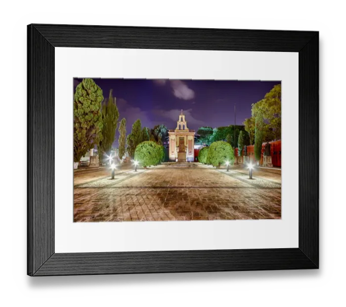 Framed Print : PanteAon de los Queretanos Ilustres (Pantheon of Illustrious Queretanos) Queretaro, Mexico at night