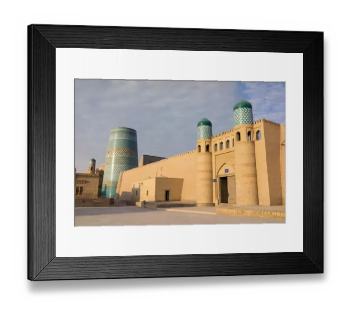 Framed Print : Kuhna Ark fortress and Kalta Minor Minaret, Khiva Framed Print : Kuhna Ark fortress and Kalta Minor Minaret, Khiva