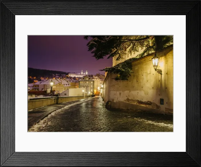Framed Print : Pebbled road in the historical centre of Prague, Czech Republic Framed Print : Pebbled road in the historical centre of Prague, Czech Republic