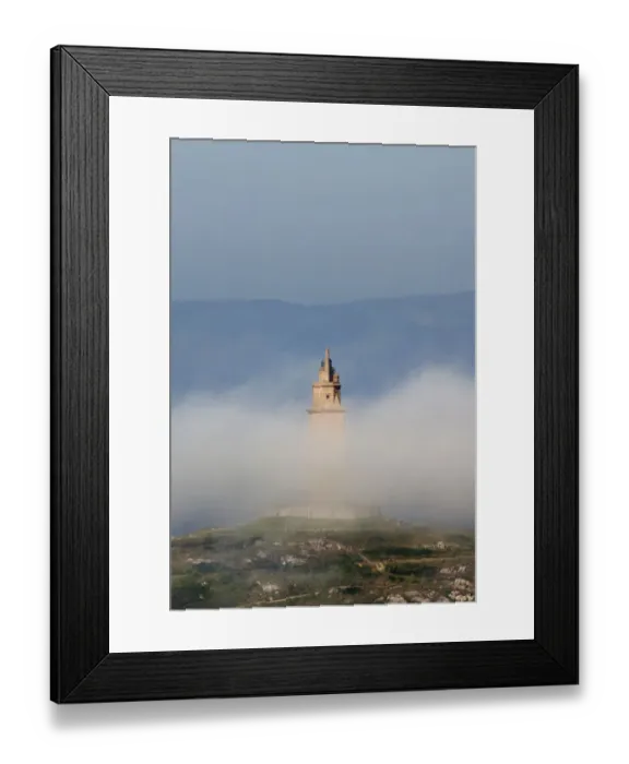 Framed Print : Tower of Hercules with fog, A CoruAna (Galicia, Spain) Framed Print : Tower of Hercules with fog, A CoruAna (Galicia, Spain)