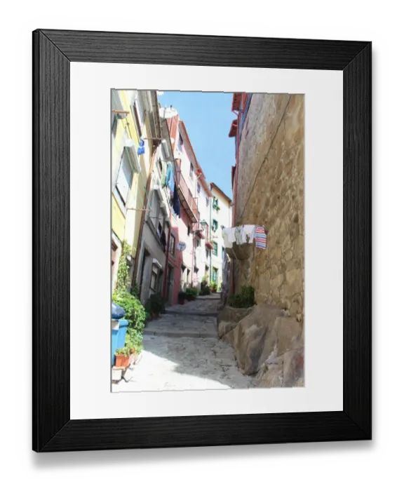 Framed Print : Street in the Ribeira district of Porto Framed Print : Street in the Ribeira district of Porto
