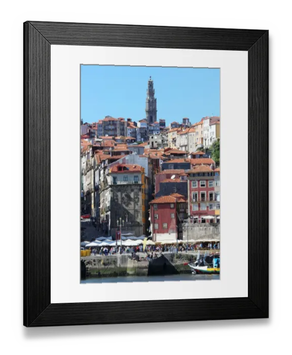 Framed Print : Ribeira district in Porto from Vila Nova de Gaia Framed Print : Ribeira district in Porto from Vila Nova de Gaia