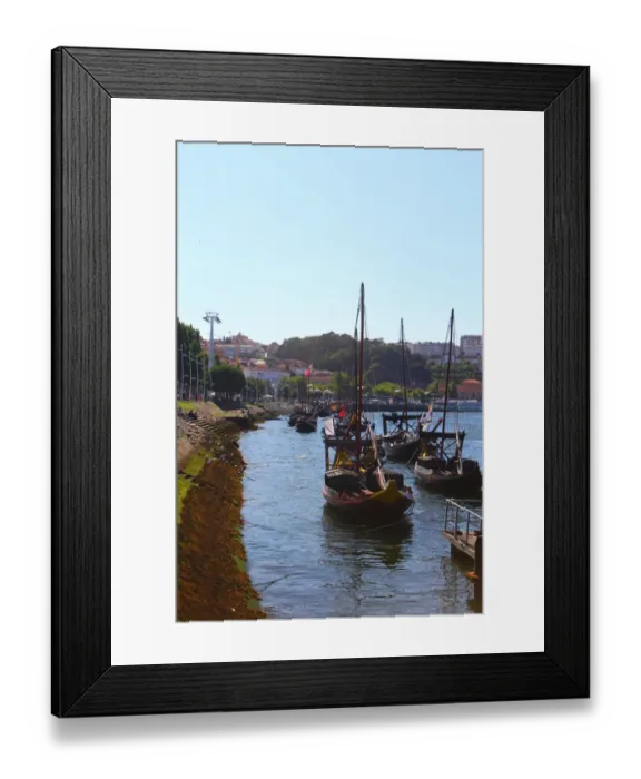 Framed Print : Rabelo boats in Douro river, Porto