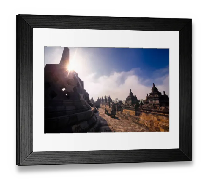 Framed Print : Borobudur Temple Foggy Morning Framed Print : Borobudur Temple Foggy Morning