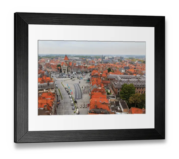 Framed Print : Aerial view Grand place in Tournai Framed Print : Aerial view Grand place in Tournai