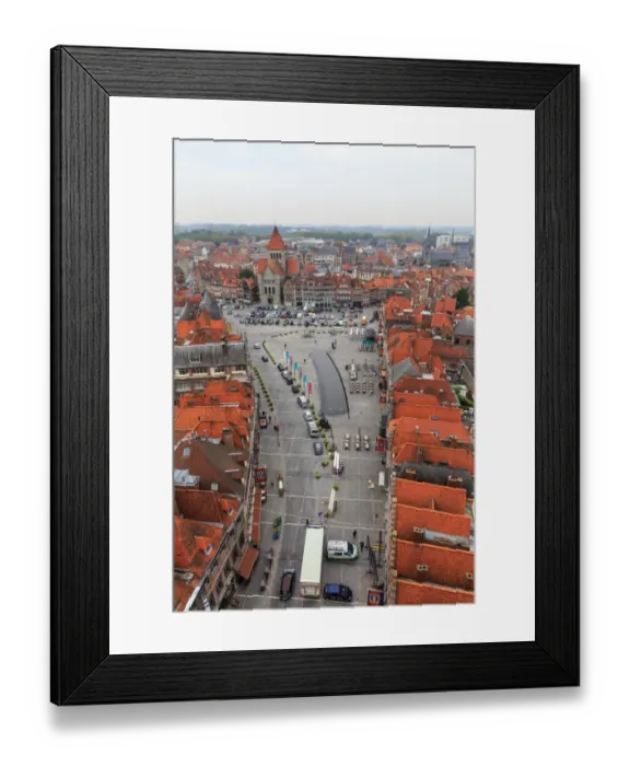 Framed Print : Aerial view at Grand place in Tournai Framed Print : Aerial view at Grand place in Tournai