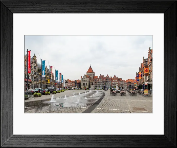 Framed Print : Panorama of Grand place in Tournai Framed Print : Panorama of Grand place in Tournai