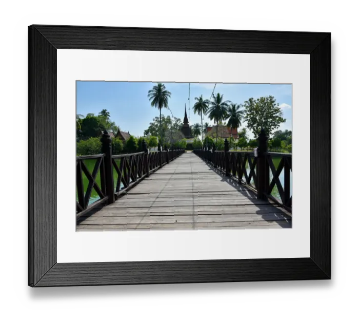 Framed Print : Bridge for going to Wat Tra Phang Thong temple Sukhothai Thailand, Asia Framed Print : Bridge for going to Wat Tra Phang Thong temple Sukhothai Thailand, Asia