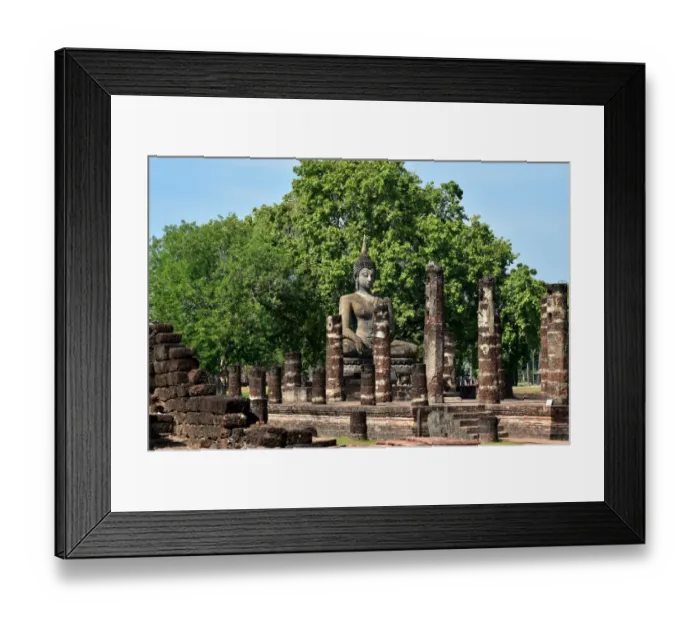Framed Print : historic site with statue at Wat Mahathat temple Sukhothai Thailand, Asia Framed Print : historic site with statue at Wat Mahathat temple Sukhothai Thailand, Asia