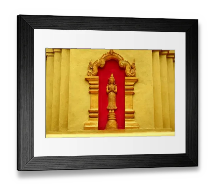 Framed Print : gold buddhist statue at Wat Xiengleck temple luang prabang Laos Asia Framed Print : gold buddhist statue at Wat Xiengleck temple luang prabang Laos Asia