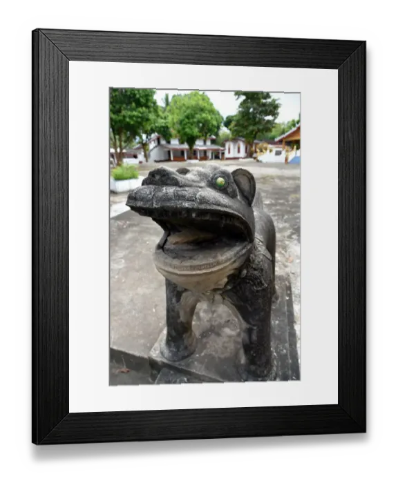 Framed Print : buddhist animal statue at Wat Xiengleck temple luang prabang Laos Asia Framed Print : buddhist animal statue at Wat Xiengleck temple luang prabang Laos Asia