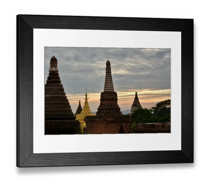 Framed Print : UNESCO ruins stupa with sunset at Bagan, Myanmar. Asia Framed Print : UNESCO ruins stupa with sunset at Bagan, Myanmar. Asia