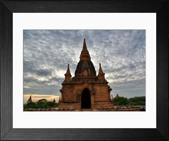 Framed Print : Ruins stupa with sunset at Bagan, unesco ruins Myanmar. Asia