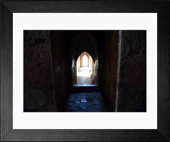 Framed Print : Dhamma Yan Gyi corridor Temple, Bagan, unesco ruins Myanmar. Asia