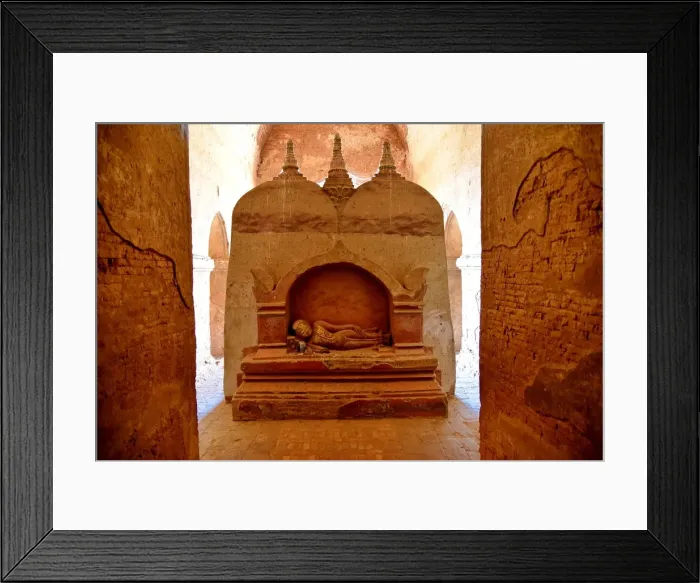 Framed Print : Inside Dhamma Yan Gyi with stone buddha sculpture Temple, Bagan, unesco ruins Myanmar. Asia Framed Print : Inside Dhamma Yan Gyi with stone buddha sculpture Temple, Bagan, unesco ruins Myanmar. Asia