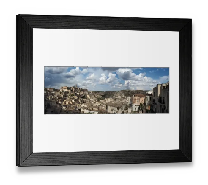Framed Print : Large Size Panorama View Of Matera, Basilicata, Southern Italy Framed Print : Large Size Panorama View Of Matera, Basilicata, Southern Italy