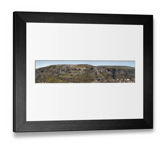 Framed Print : Panorama View Of The Prehistoric Rock Dwellings In The Gravina of Matera, Basilicata, Southern Italy Framed Print : Panorama View Of The Prehistoric Rock Dwellings In The Gravina of Matera, Basilicata, Southern Italy