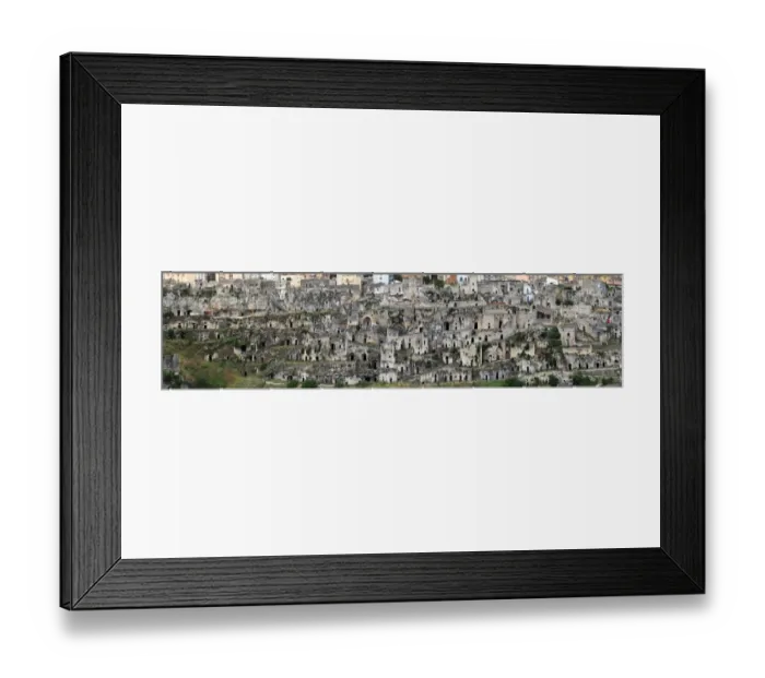 Framed Print : Large Size Panorama View Of Sassi di Matera, Basilicata Region, Southern Italy Framed Print : Large Size Panorama View Of Sassi di Matera, Basilicata Region, Southern Italy