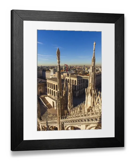 Framed Print : Air view from Duomos Terraces over the city. Milan, Italy Framed Print : Air view from Duomos Terraces over the city. Milan, Italy