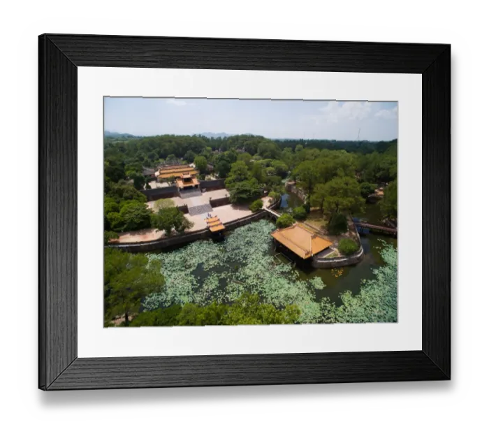 Framed Print : Tomb of Tu Duc emperor from above in Hue, Vietnam Framed Print : Tomb of Tu Duc emperor from above in Hue, Vietnam