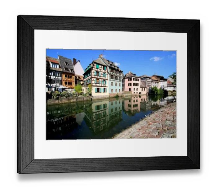 Framed Print : Half-timbered houses reflected in the Ill river, La Petite France quarter, Strasbourg, France Framed Print : Half-timbered houses reflected in the Ill river, La Petite France quarter, Strasbourg, France