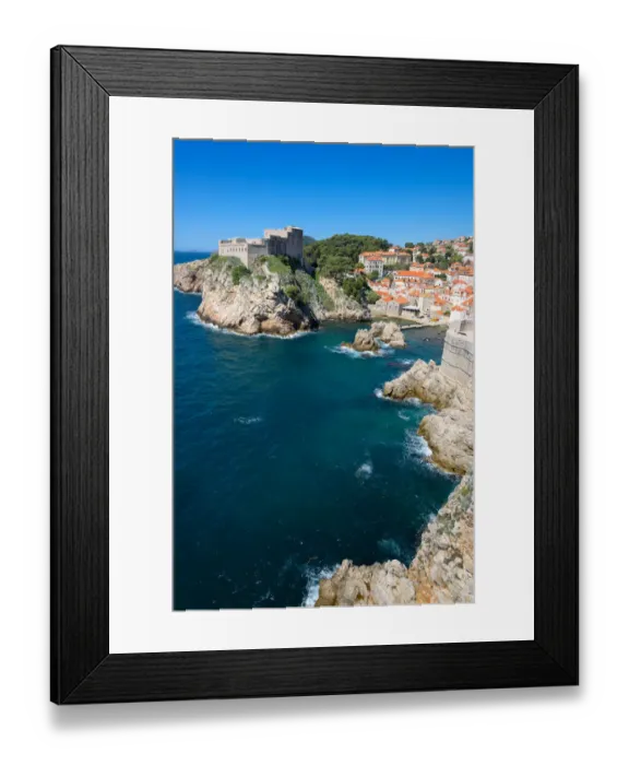 Framed Print : Dubrovnik old town and coastline, Croatia Framed Print : Dubrovnik old town and coastline, Croatia