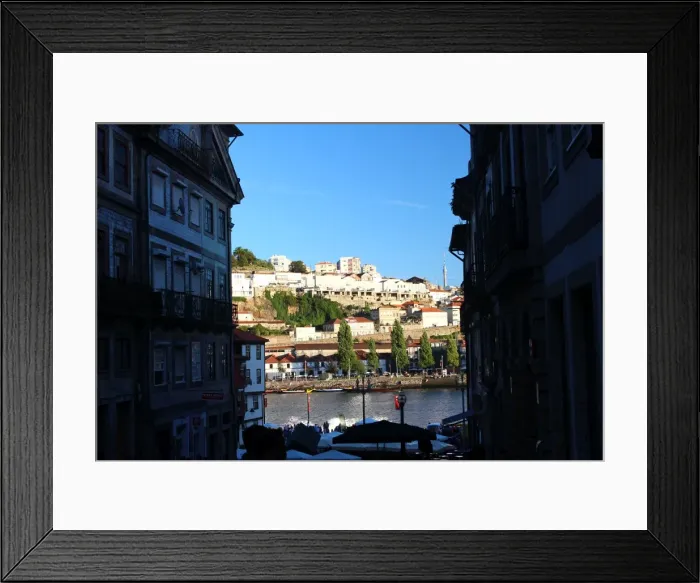 Framed Print : Ribeira district in Porto from Vila Nova de Gaia Framed Print : Ribeira district in Porto from Vila Nova de Gaia