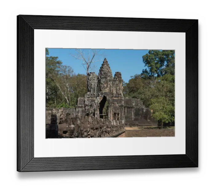 Framed Print : Angkor Thom South gate and bridge, Bayon Temple, Siem Reap, Cambodia