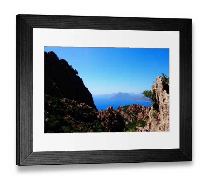 Framed Print : Overview on the Calanques, Piana, France